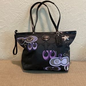 Coach black and purple purse